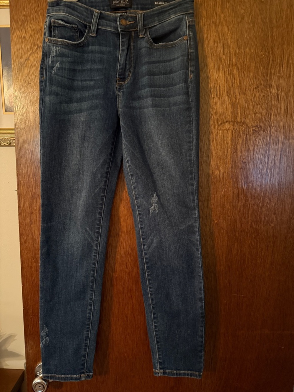 Judy Blue Dark Blue Skinny Jeans with Light Distress relaxed fit